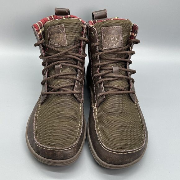 Lems Boots Mens 9.5 Womens 11 Boulder Hiking Timber Brown Olive High Top Shoes - Picture 2 of 10